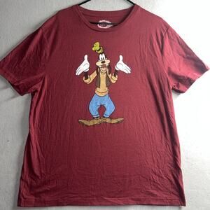Disney Goofy T Shirt Maroon 2XL VTG Cotton Blend